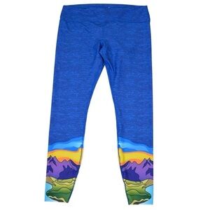 Aksels Colorado Purple Mountain Leggings, Size XL